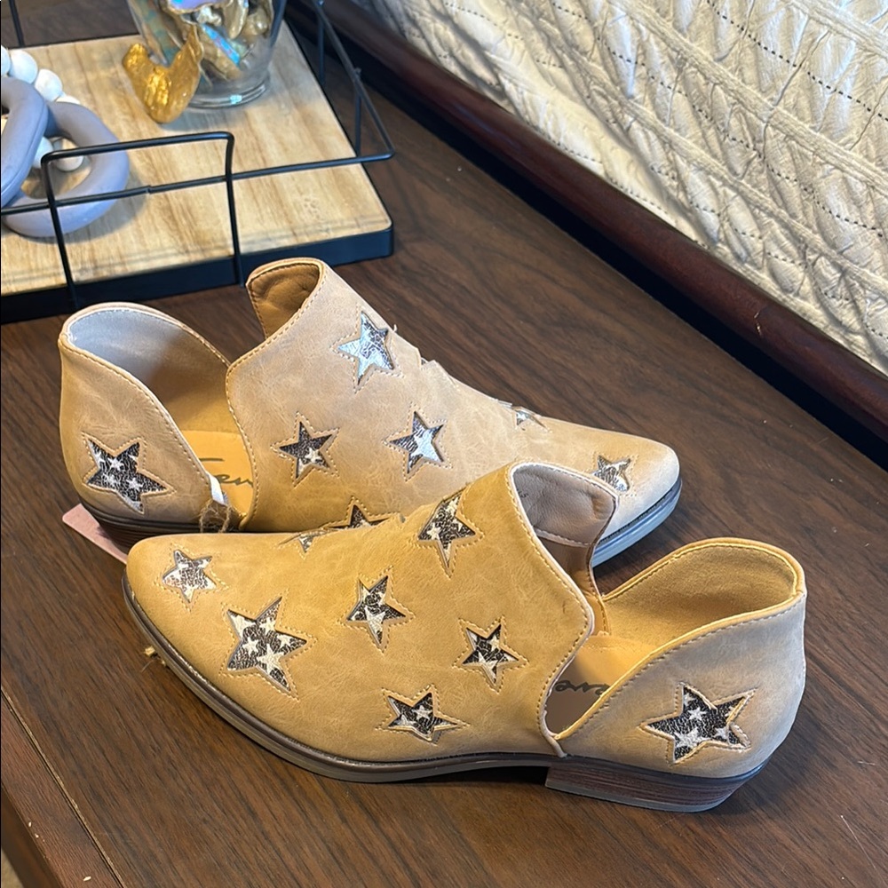 Seven7 Tan Boots with Silver Star Detail